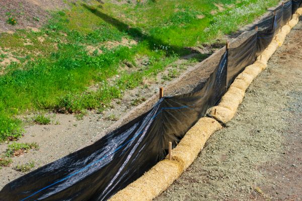 Straw Wattle Installation in Irvine